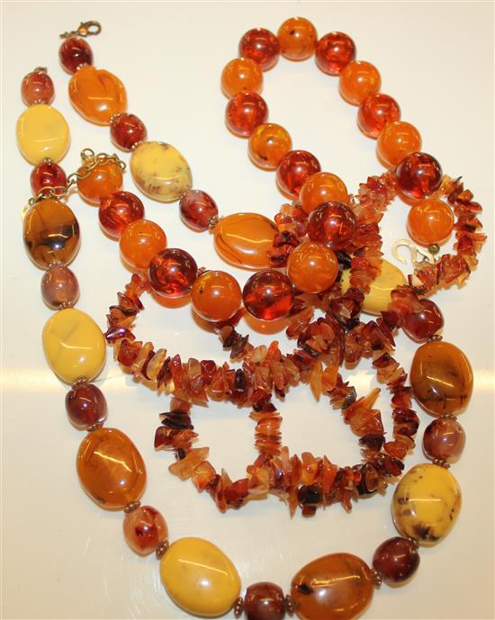 Mixed amber beads